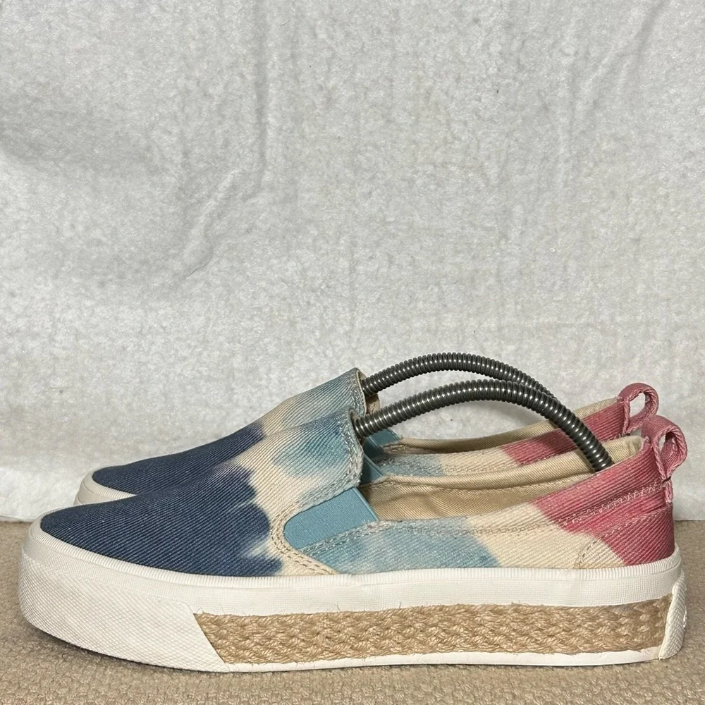 Sperry Womens Crest Twin Gore Tie Dye Casual Canvas SlipOn Sneakers Shoes SZ 8.5